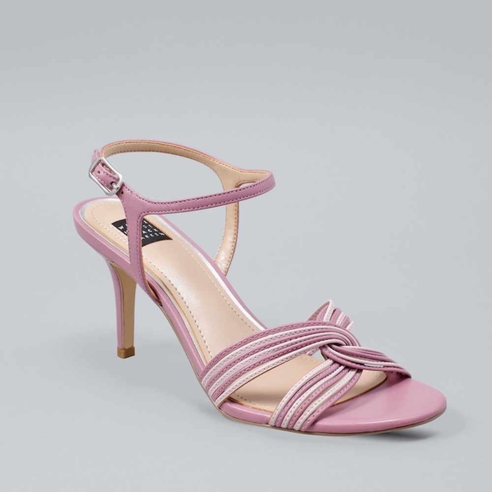 White House Black Market Pink Strappy Heels